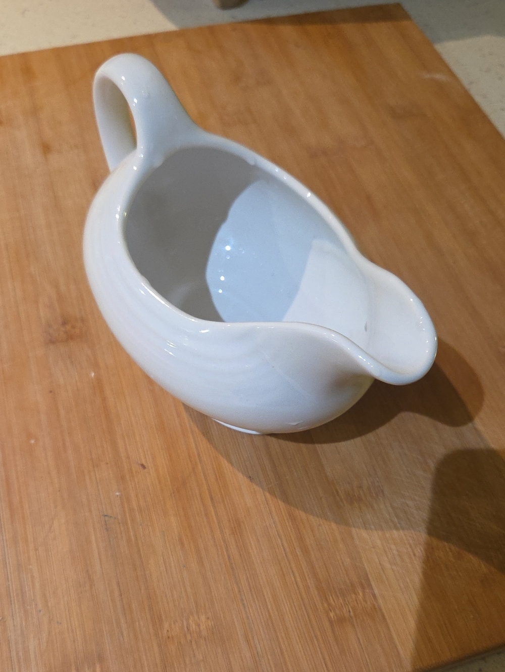 Fiestaware White Ceramic Gravy Boat with Handle
